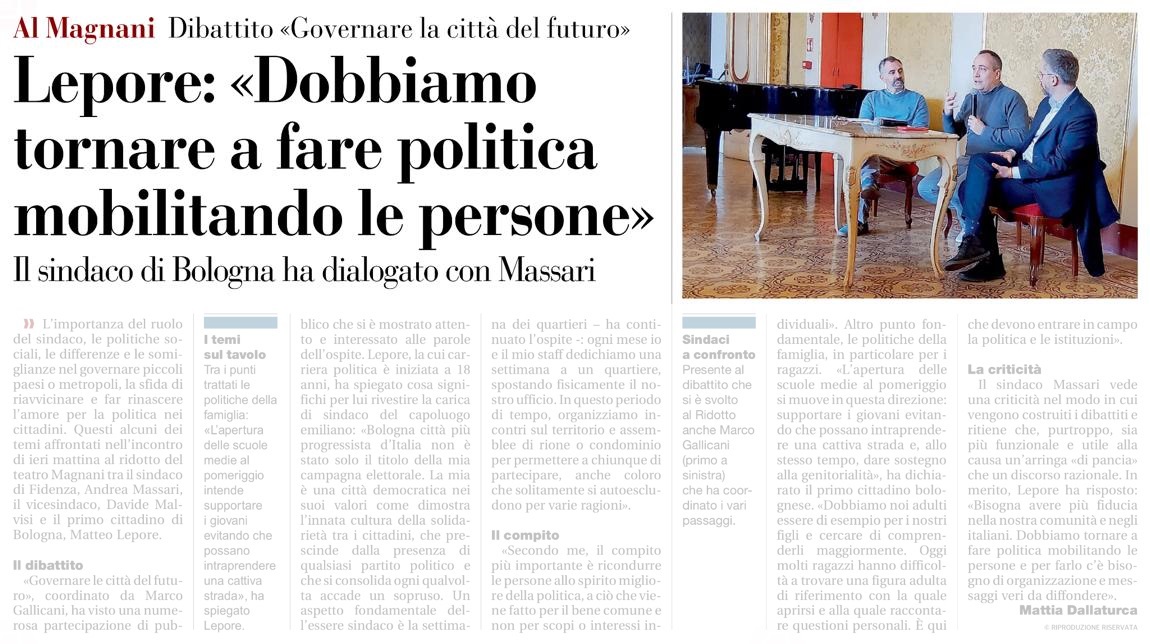 TORNIAMO A FARE POLITICA CON LE PERSONE